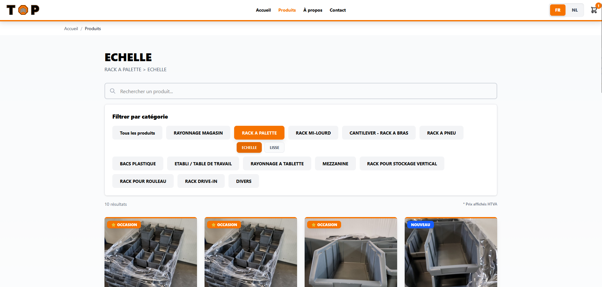 Site vitrine bilingue avec catalogue de produits et demande de devis en ligne 2